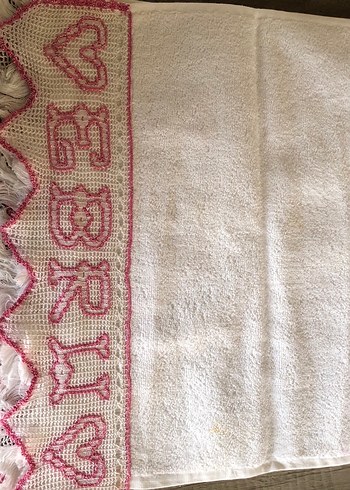 Pembe Nakışlı Pastel Havlu - Görsel 2