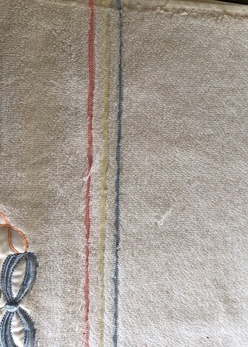 Nakışlı Bohem Tarzı Pastel Renkli Beyaz Havlu - Görsel 2