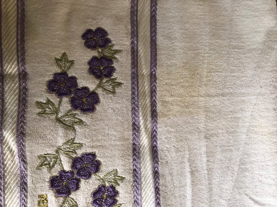 Nakışlı Mor Havlu - Görsel 2