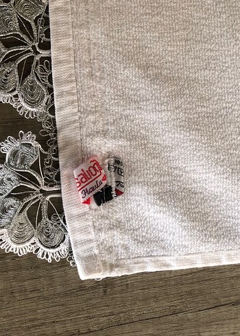 Nakışlı Bohem Gri Desenli Beyaz Havlu - Görsel 3