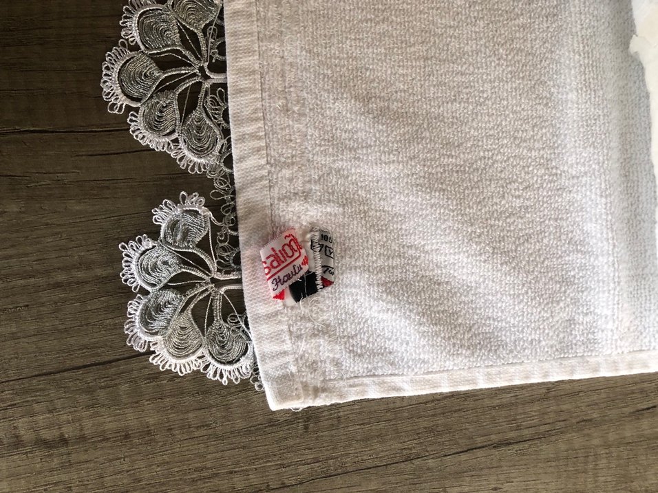 Nakışlı Bohem Gri Desenli Beyaz Havlu - Görsel 3