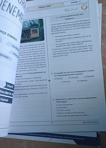 Beden Türkçe Denemeler ve benim hocam tyt biyoloji ve kimya karma test