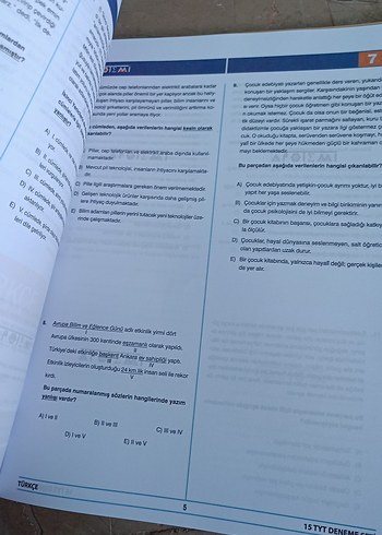 Beden Renk 15 Çözümlü TYT Türkçe Denemeleri Kitabı