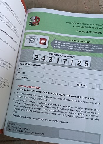AYT Fen Bilimleri Simülasyon Denemeleri 10'lu