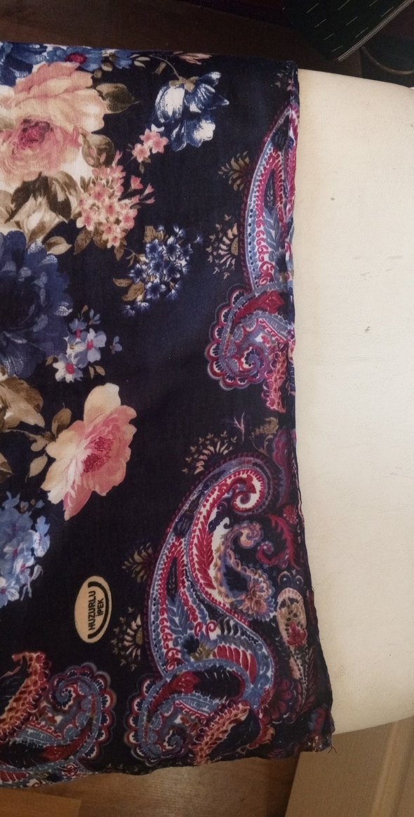 Çiçek Desenli Bohem Kadın Fuları, yazma - Görsel 2