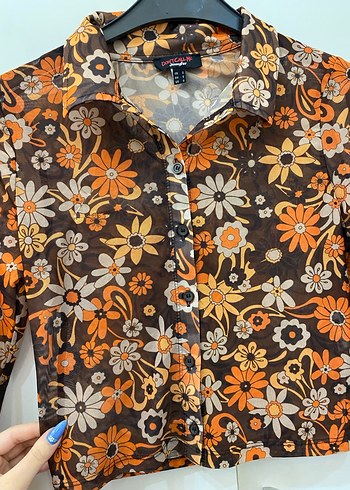 Transparan çiçekli bluz - Görsel 4