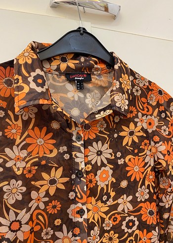 Transparan çiçekli bluz - Görsel 2