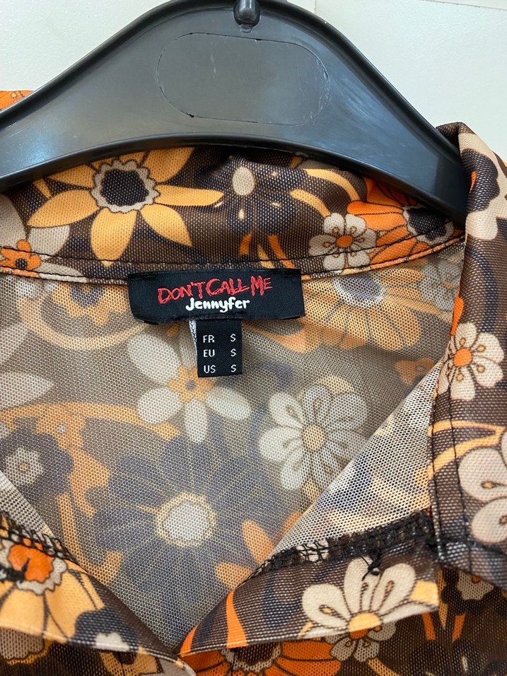 Transparan çiçekli bluz - Görsel 3