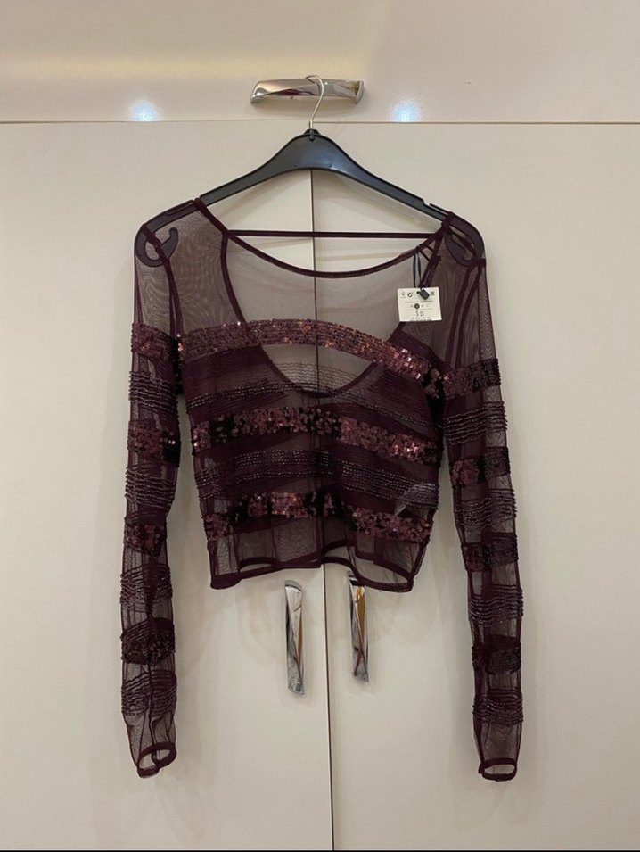 Bershka kadın pullu bluz - Görsel 2