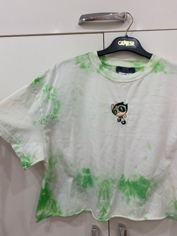 Yeşil Batik Desenli Tişört - Görsel 3