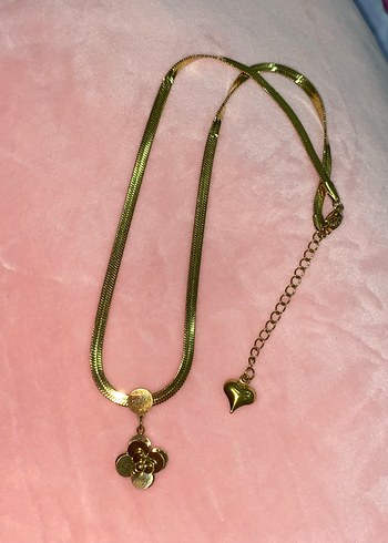 Altın Renk Zincir Detaylı Midi Kolye - Görsel 3