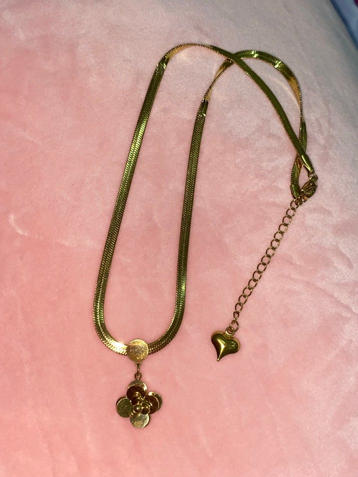 Altın Renk Zincir Detaylı Midi Kolye - Görsel 2