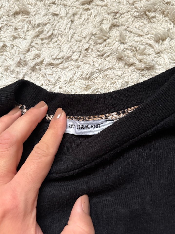 Kahverengi Yılan Desenli Kadın Sweatshirt - Görsel 2