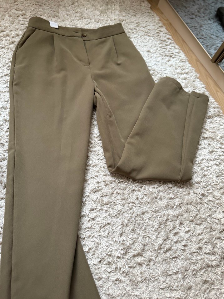 Haki Kadın kumaş Pantolon - Görsel 3