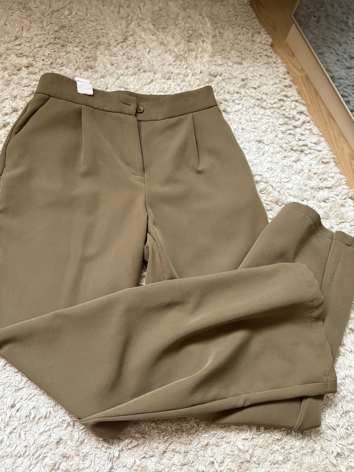 Haki Kadın kumaş Pantolon - Görsel 4