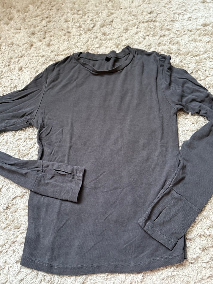 Trendyolmilla Antrasit Viskon Esnek Örme Bluz - Görsel 2