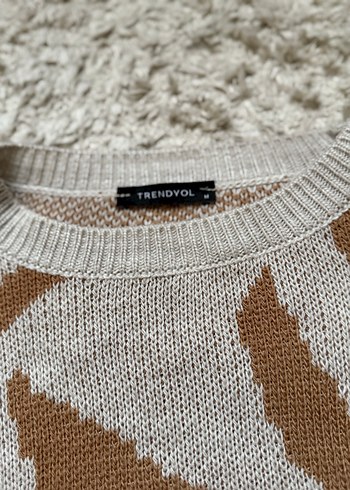 Bohem Zebra Desenli Püsküllü Kadın Kazak - Görsel 2