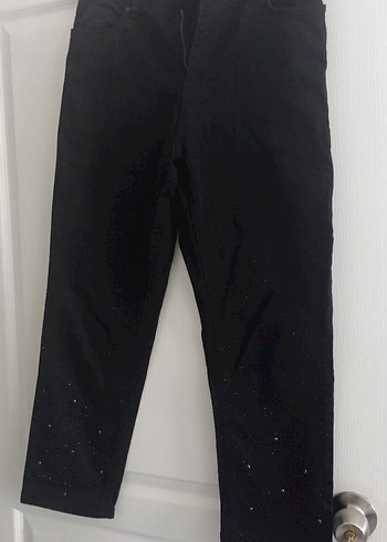 Siyah Midi Denim Kadın Pantolon - Görsel 3