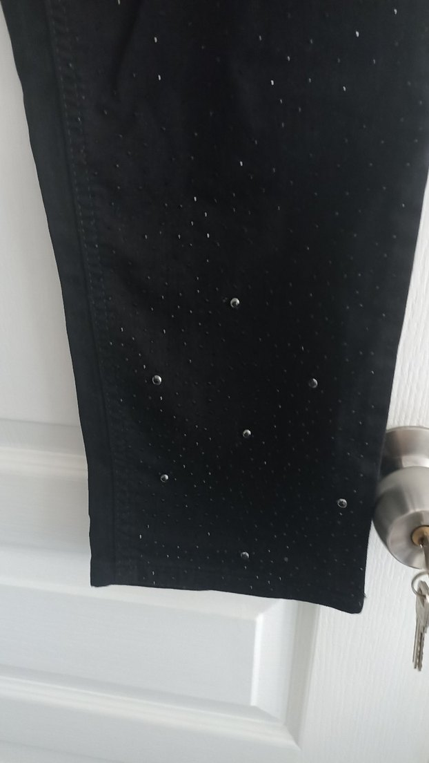 Siyah Midi Denim Kadın Pantolon - Görsel 2