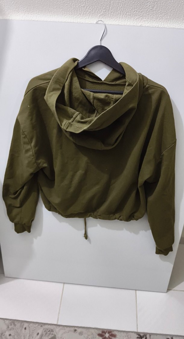 Kadın Haki Bel Detaylı Sweatshirt - Görsel 2