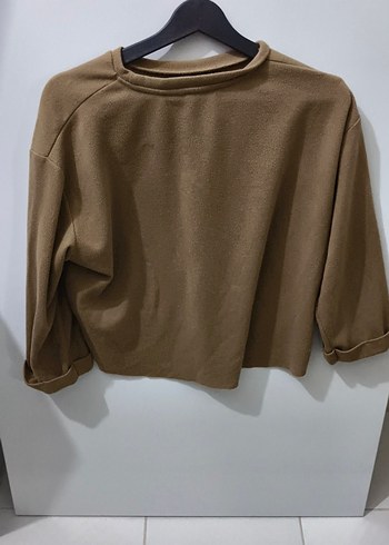 Bej Kadın Sweatshirt Uzun Kollu Rahat Kesim - Görsel 2