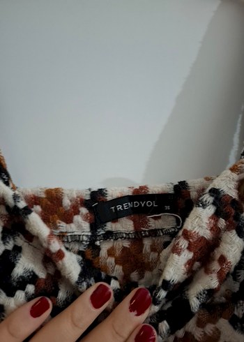 Kazayağı Desenli Askılı Elbise /Salopet - Görsel 2