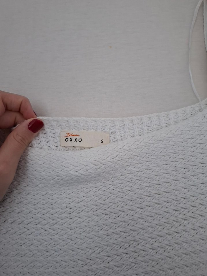 Beyaz Örgü Kadın Triko Bluz - Görsel 2