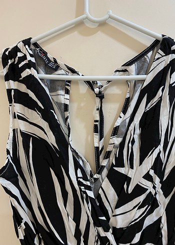 Zebra Desenli Uzun Askılı Kadın Elbise - Görsel 2