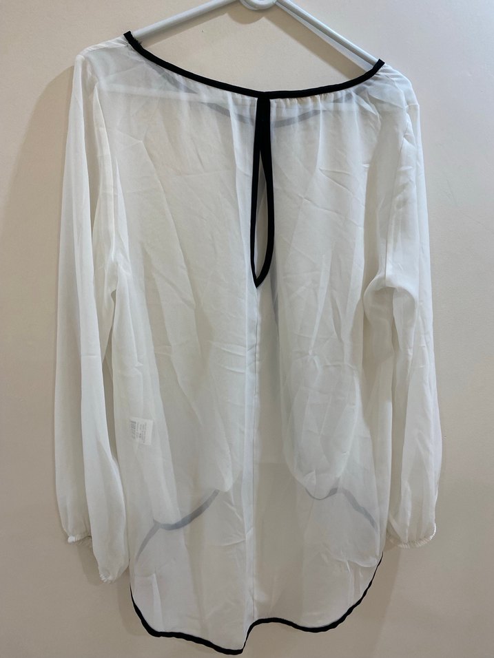 Transparan Uzun Kollu Kadın Bluz - Görsel 2