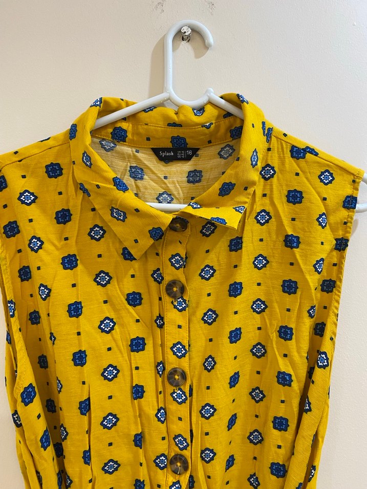 Sarı Düğmeli Bohem Kadın Tulum - Görsel 2