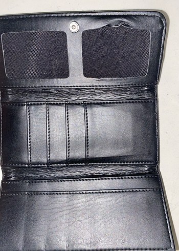 Deri Siyah Yılan Desenli Fermuarlı Kadın Cüzdan - Görsel 2