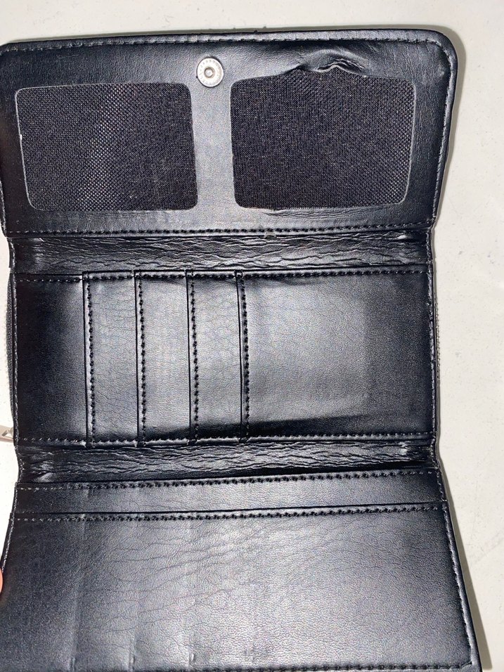 Deri Siyah Yılan Desenli Fermuarlı Kadın Cüzdan - Görsel 2