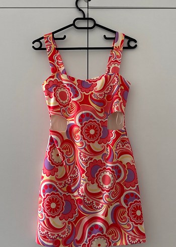 Renkli Retro Mini Elbise
