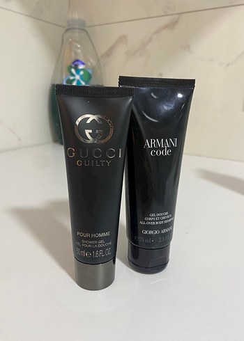 Gucci Guilty ve Armani Code Erkek Duş Jeli Seti - Görsel 2
