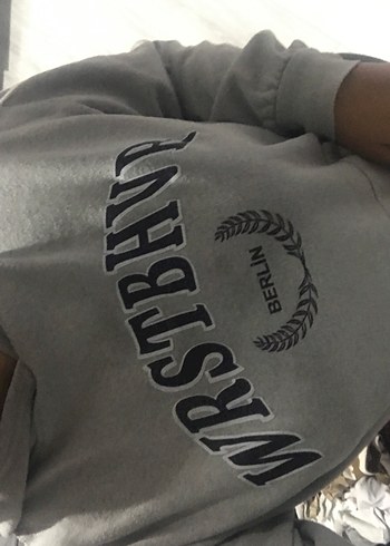 Gri Baskılı Kadın Sweatshirt - Görsel 5