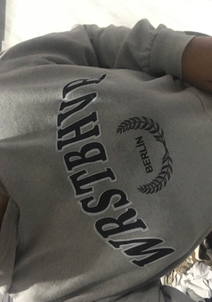 Gri Baskılı Kadın Sweatshirt - Görsel 5