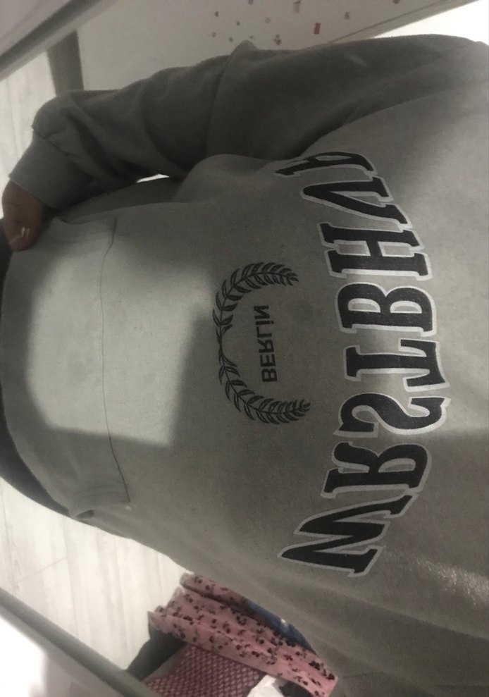 Gri Baskılı Kadın Sweatshirt - Görsel 2