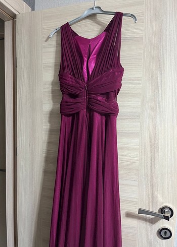 Bordo 
Uzun Abiye Elbise - Görsel 2