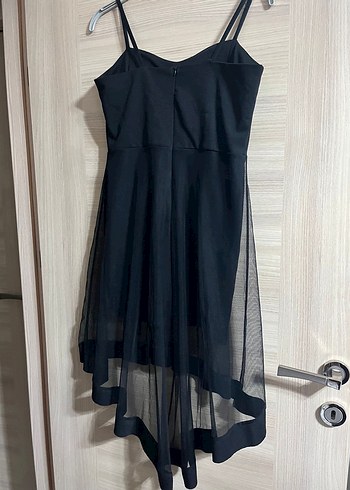 Siyah Drapeli Mini  Abiye Elbise - Görsel 2