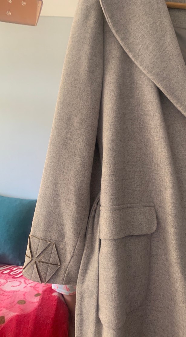 Gri Kemerli Kadın Kaban - Görsel 3