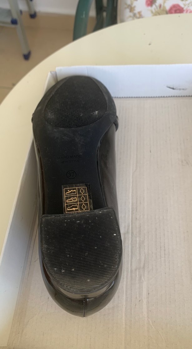 Tokalı Siyah Rugan Topuklu Kadın Babet - Görsel 4