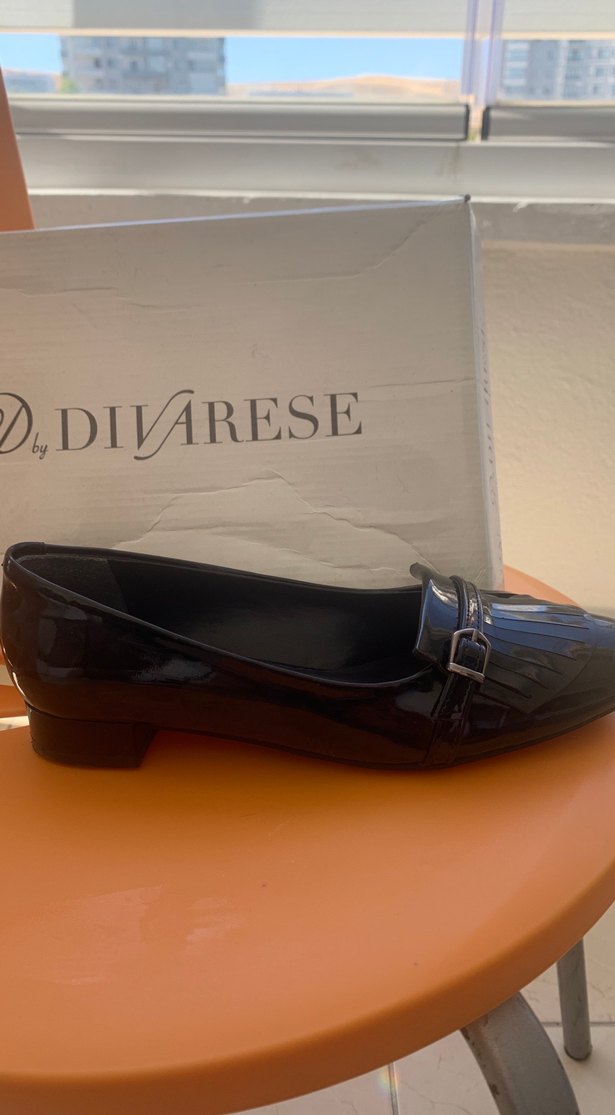 Tokalı Siyah Rugan Topuklu Kadın Babet - Görsel 2