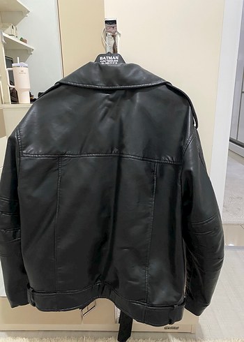 m Beden siyah Renk Siyah Deri Biker Ceket Kadın