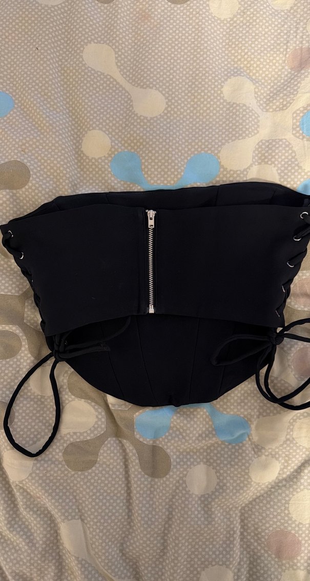 Siyah Gotik Strappy Büstiyer - Görsel 2