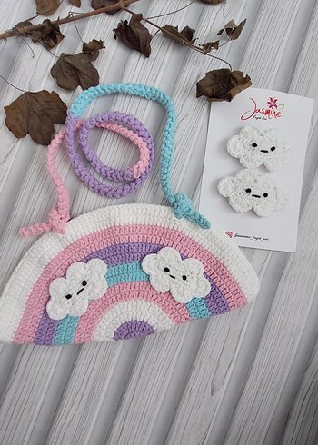 Beden çeşitli Renk Pembe Nakışlı Dantel Bohem Çocuk Çantası