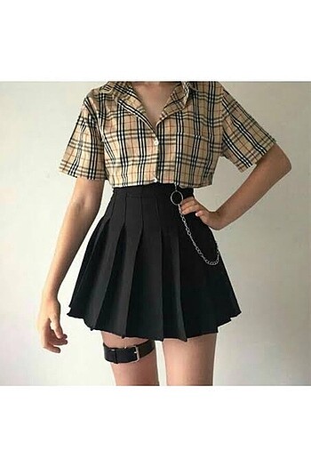 goth lolita y2k fileli etek