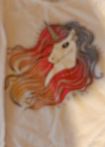 Beyaz Uzun Kollu Unicorn Baskılı Kız Tişörtü - Görsel 3