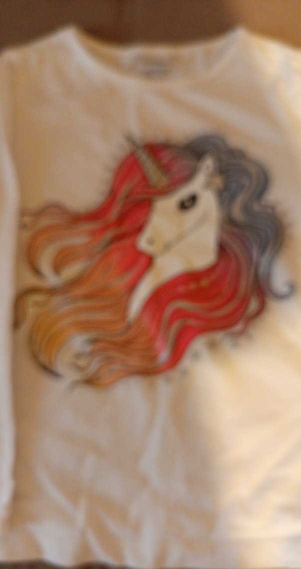 Beyaz Uzun Kollu Unicorn Baskılı Kız Tişörtü - Görsel 3