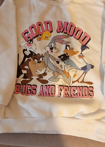 Uzun Kollu Baskılı Kız Sweatshirt - Görsel 3