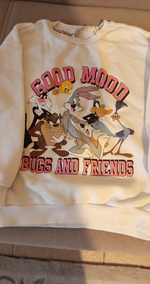 Uzun Kollu Baskılı Kız Sweatshirt - Görsel 3